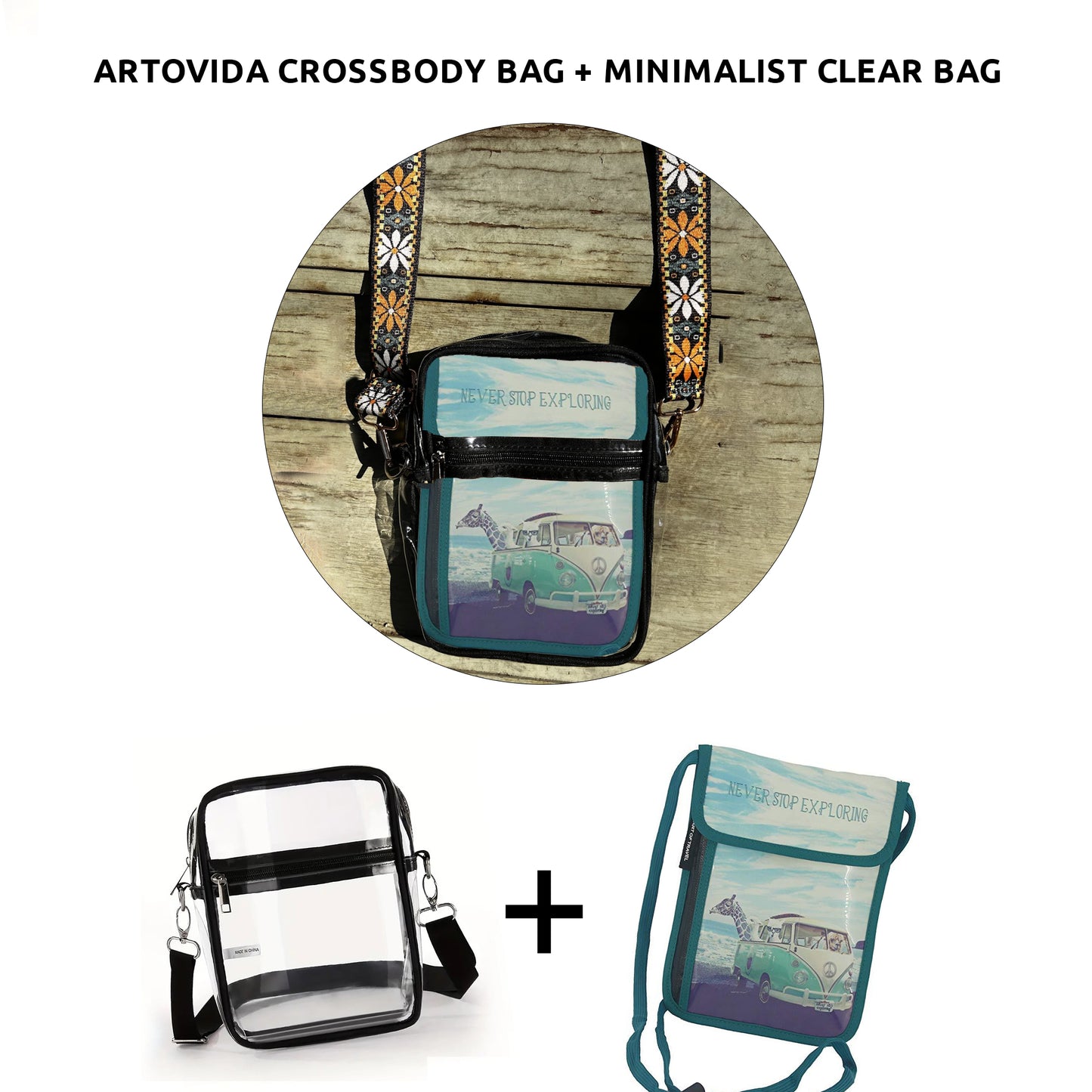 2 in 1 Clear Crossbody Bag - Monika Strigel - Never Stop Exploring