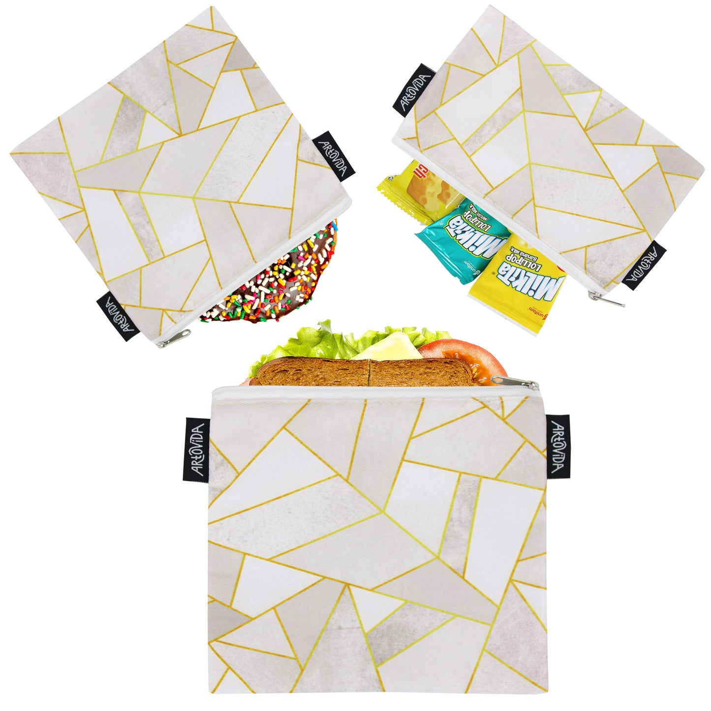 Sandwich Baggie Set - Elisabeth Fredriksson - White Stone (Set of 3)