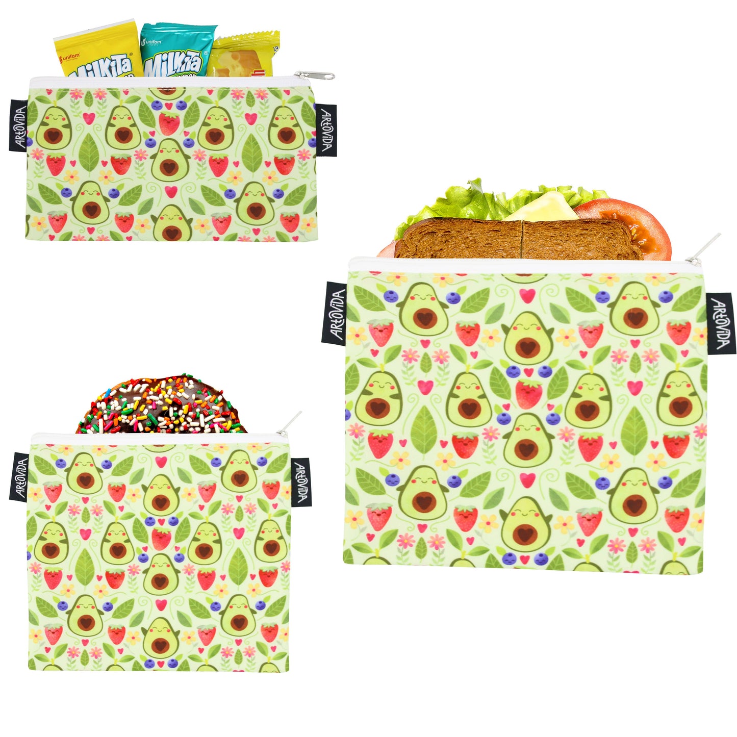 Sandwich Baggie Set - Elisabeth Fredriksson - Avocado (Set of 3)