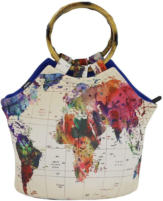 Bamboo  Purse- Mark Ashkenazi - World Map