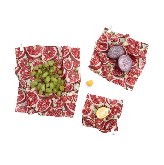 Beeswax Wraps - Mark Ashkenazi - Pomegranite (Set of 3)