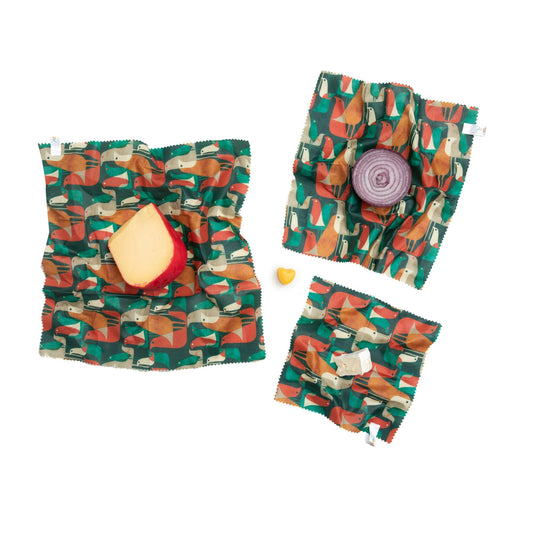 Beeswax Wraps - Budi Kwan - Flock of Birds (Set of 3)