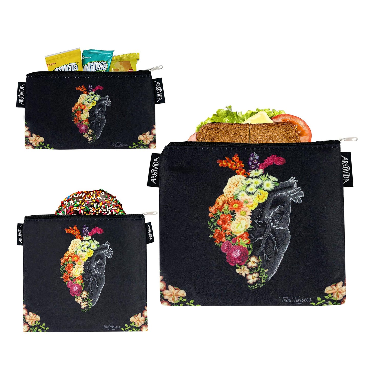 Sandwich Baggie Set - Tobe Fonseca - Heart Flower (Set of 3)