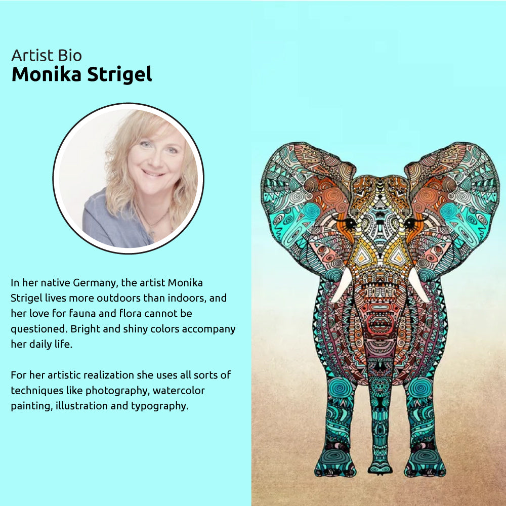 Mouse Pad - Monika Strigel - Boho Summer Elephant