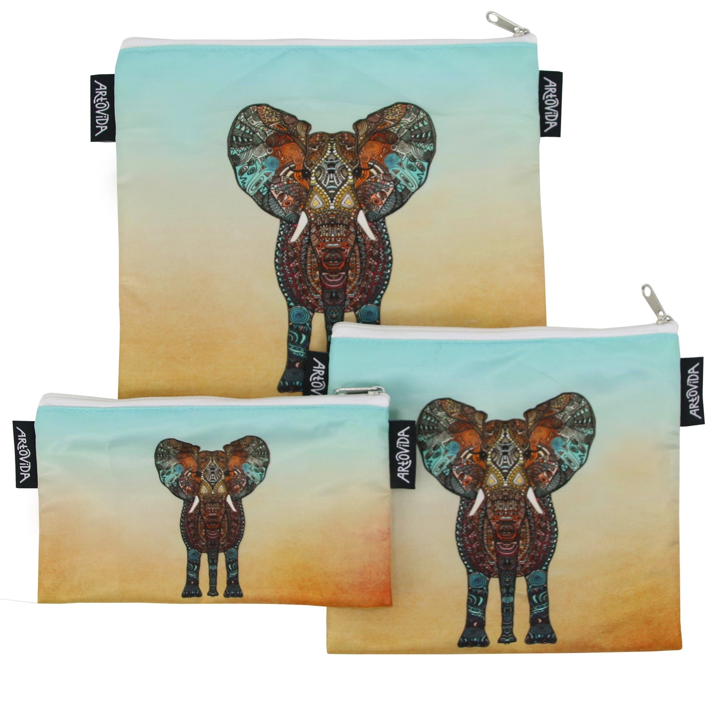 Sandwich Baggie Set - Monika Strigel - Boho Summer Elephant (Set of 3)