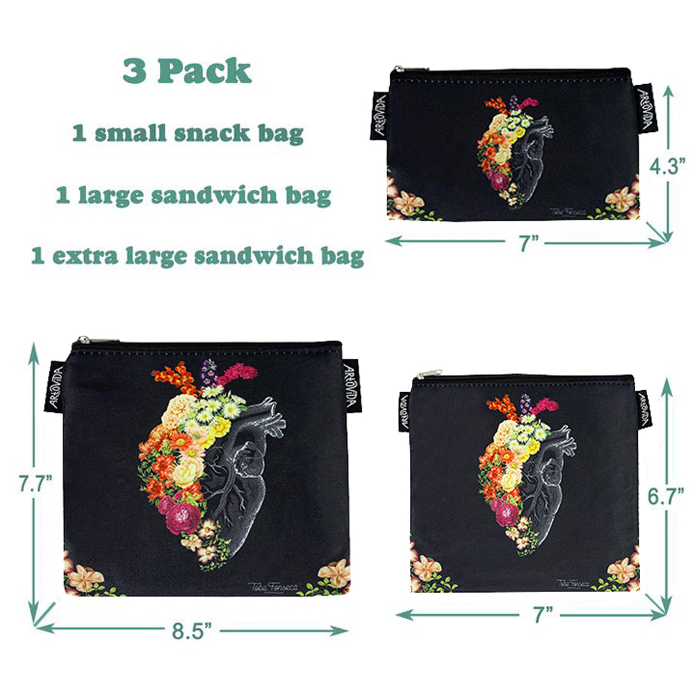 Sandwich Baggie Set - Tobe Fonseca - Heart Flower (Set of 3)