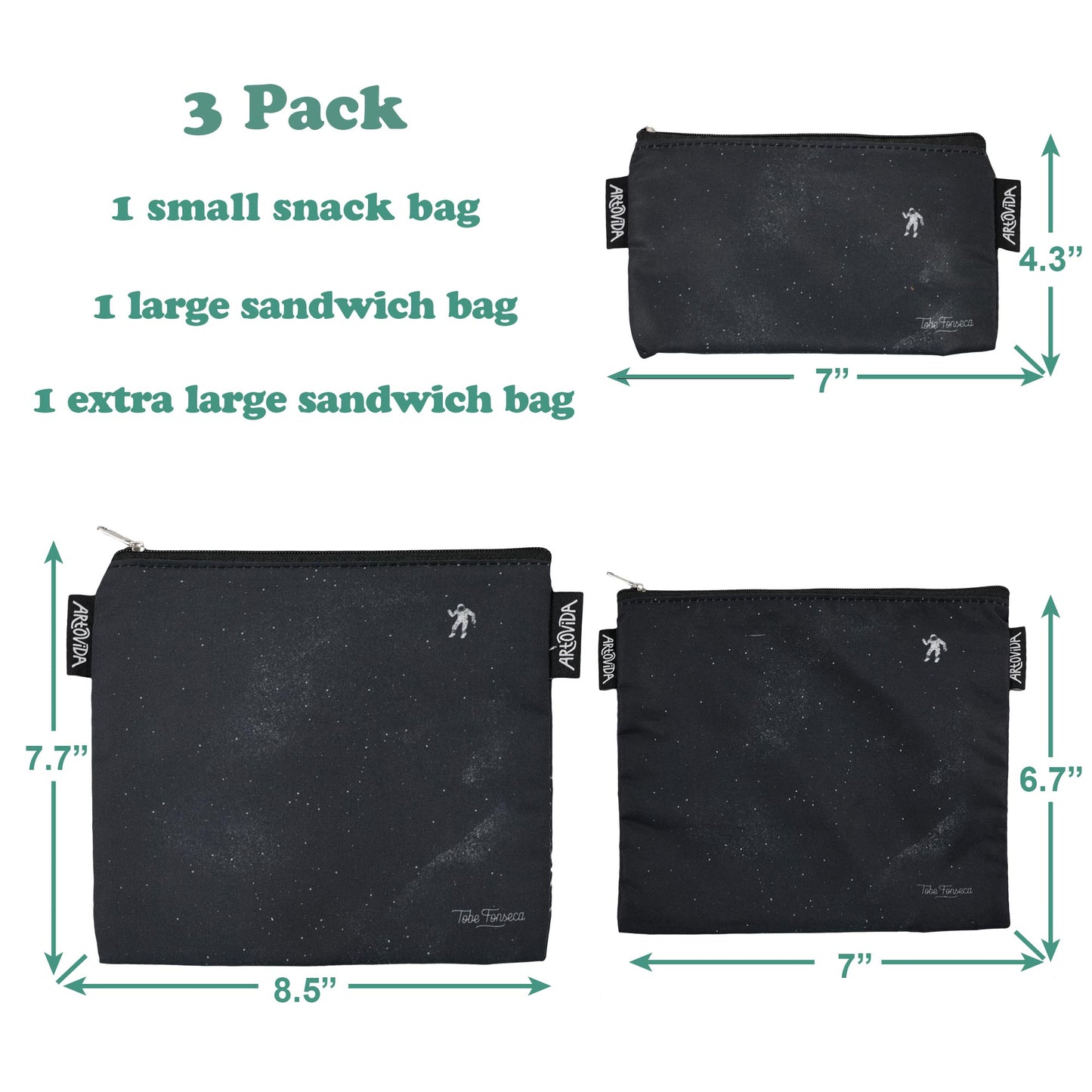 Sandwich Baggie Set - Tobe Fonseca - Gravity (Set of 3)