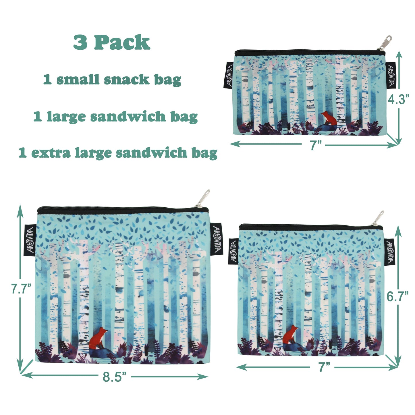 Sandwich Baggie Set - Michelle Li Bothe - Birches (Set of 3)