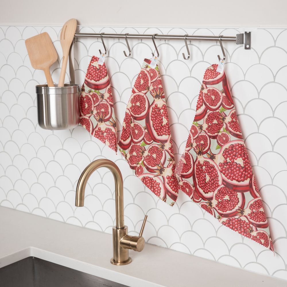 Beeswax Wraps - Mark Ashkenazi - Pomegranite (Set of 3)